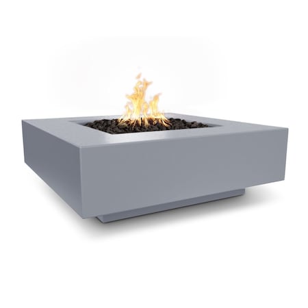 The Outdoor Plus 48 Square Cabo Fire Pit - GFRC Concrete - Gray - Match Lit - Natural Gas OPT-CBSQ48-GRY-NG